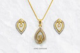 Twinkling Teardrop CZ Pendant Set | Sona Sansaar
